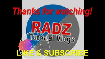 Radz TV Outro l Radz Tutorial Vlogs