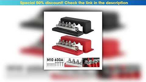 Hands-on 600A 12-48V Bus Bar Terminal Power Distribution Block M10 Studs DC Positive Negative Termi
