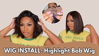 Your Quick Guide to the Perfect Highlighted Blunt Bob Wig | Wearing & Styling✨Myfirstwig