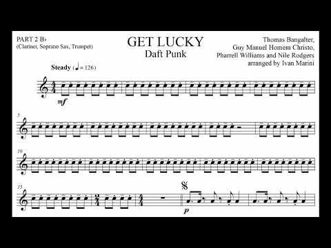 GET LUCKY (Saxophone Quintet AATTB opt. Drums) - Daft Punk - Pentatonix