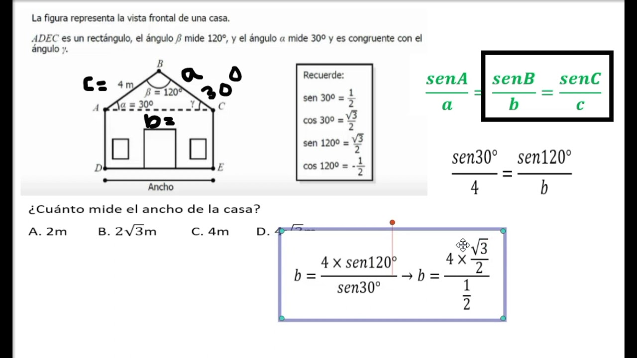 Aplicación al teorema del seno (Problema tipo Icfes)