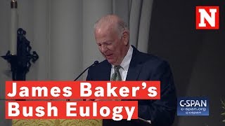 James Baker Holds Back Tears During Emotional Eulogy For Best Friend George H.W. Bush