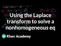 Using the Laplace transform to solve a nonhomogeneous eq | Laplace transform | Khan Academy