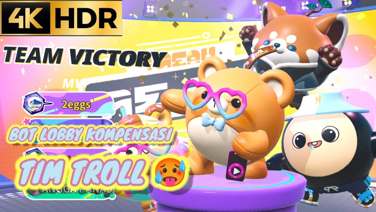 Sering dapet tim troll 👹 dikasih bot lobby lagi 😅 | Eggy Party | 4K HDR 60 FPS