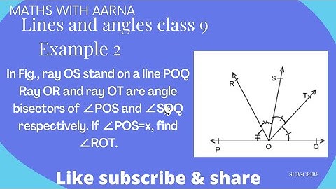 In Fig., ray OS stand on a line POQ Ray OR and ray OT are angle bisectors of ∠POS and ∠SOQ respectiv