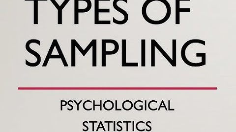 Psychological Statistics 14 - Probability Sampling Techniques and Why Use Them for Inferential Stats