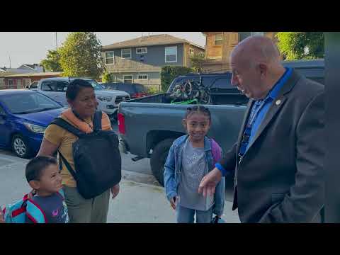 Greeting Families at Van Nuys Elementary School - 8.21.24