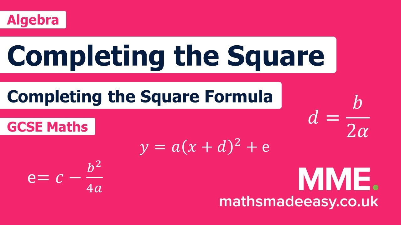 Completing The Square Practice Worksheet