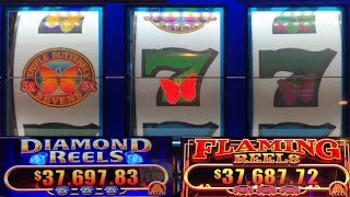 NICE Hits! DIAMOND REELS + Triple Butterfly 7's + FLAMING REELS slot play! 3 REEL slots!