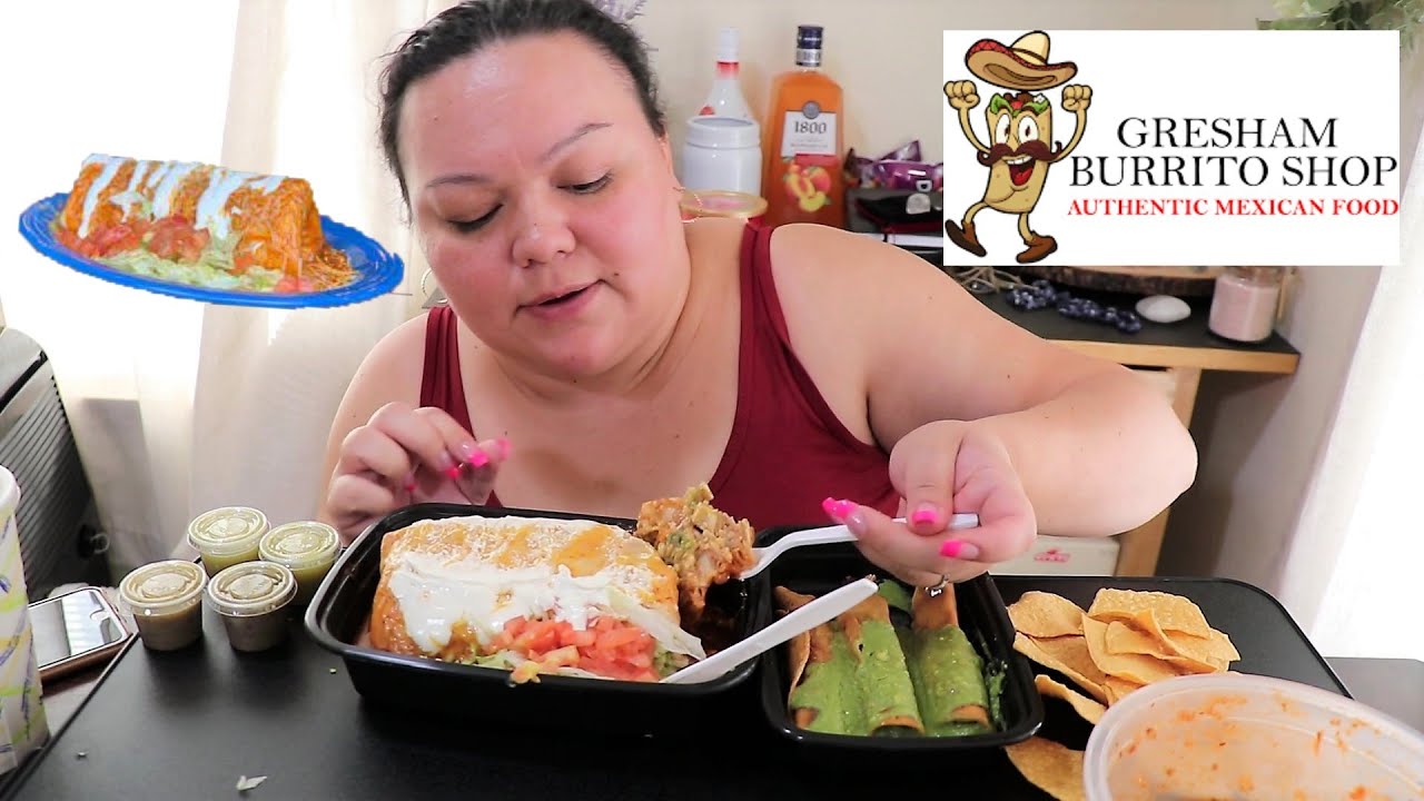 Wet Burrito & Taquitos Mukbang The Burrito Shop YouTube