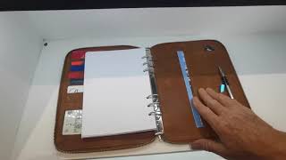 A5 Leather Ringbinder Zip Folder