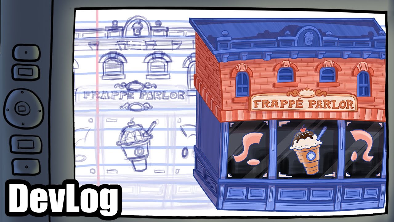 Background Element, Frappe Parlor - Sketch to Finish (Guinea Pig Parkour DevLog Episode 20)