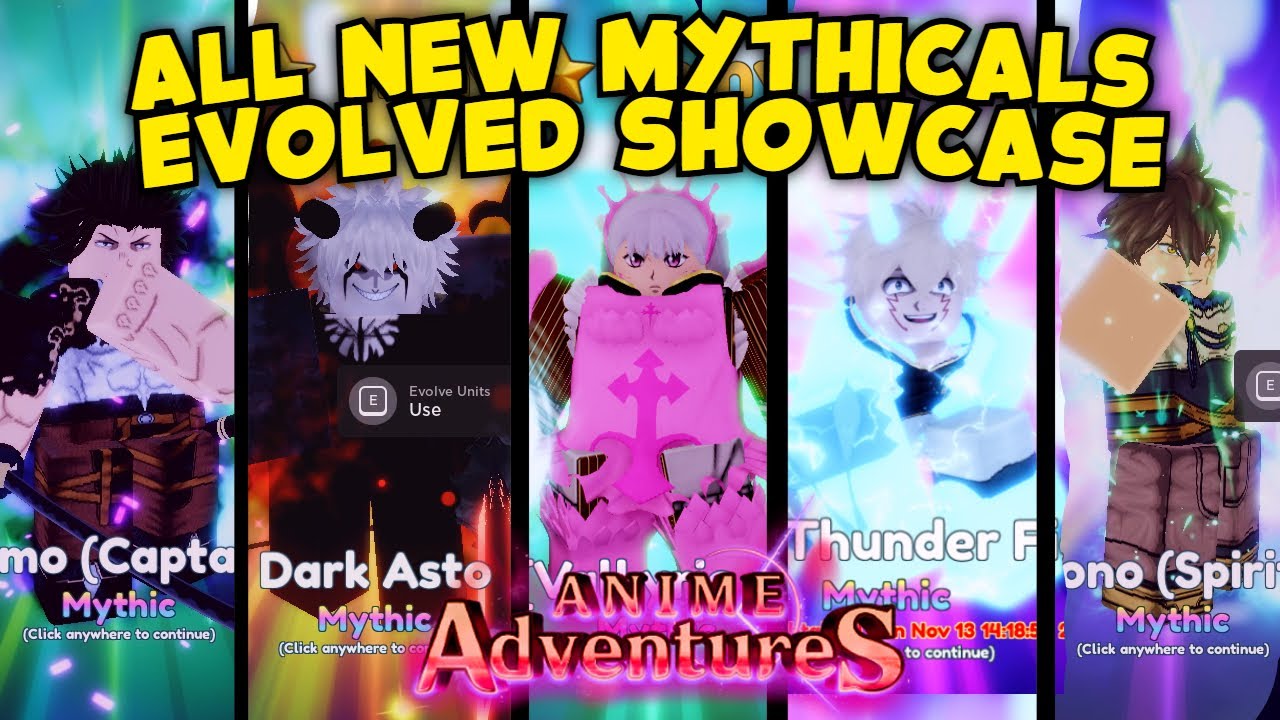 All Mythic Evolutions in Anime Adventures