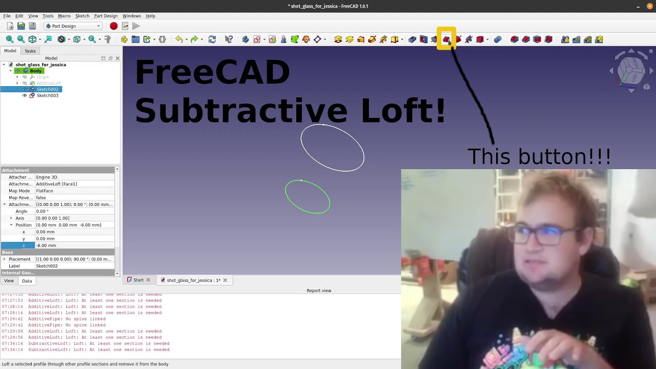 FreeCAD: Subtractive Loft - YouTube