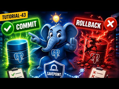 Tutorial-43 | Mastering POSTGRESQL TRANSACTION CONTROL: COMMIT, ROLLBACK, and Savepoints