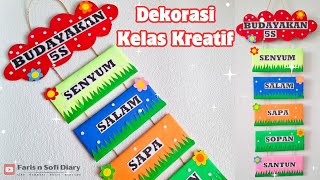 Dekorasi Kelas Kreatif Budayakan 5S Hiasan Dinding Kelas Dari Kardus Bekas