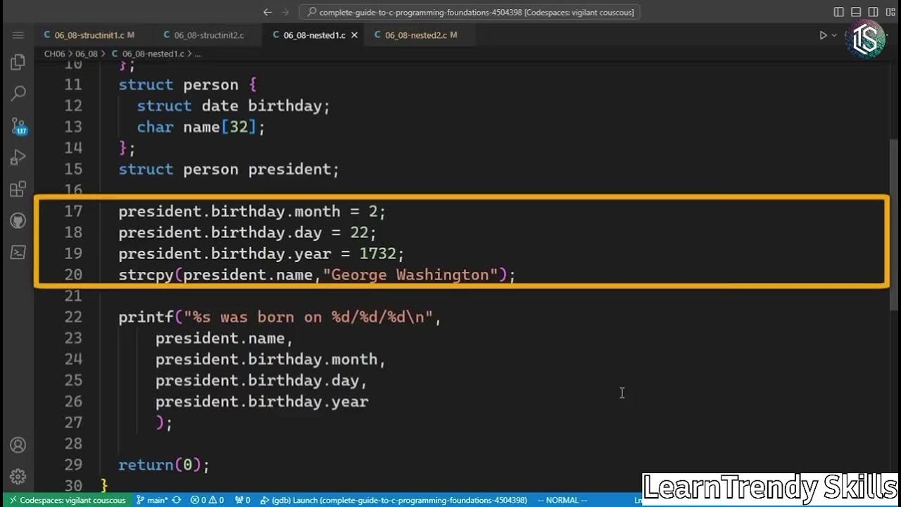 🔄 Nesting Structures in C | Advanced Structs Explained - YouTube image.