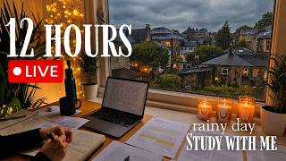 12+ HOUR STUDY WITH ME on A RAINY DAY 🎓  Scottish Highlands | Pomodoro | Deep Work Mode | No Music