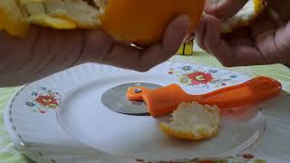 How to easily peel orange with pizza cutter