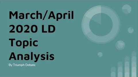 LD March/April 2020 Topic Analysis - By Triumph Debate