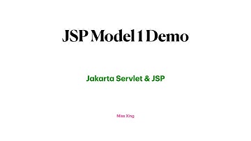 JSP Model 1 Demo