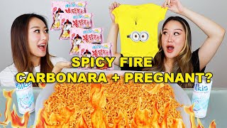 *SURPRISE* IM PREGNANT!!🤰  SPICY FIRE CARBONARA NOODLES