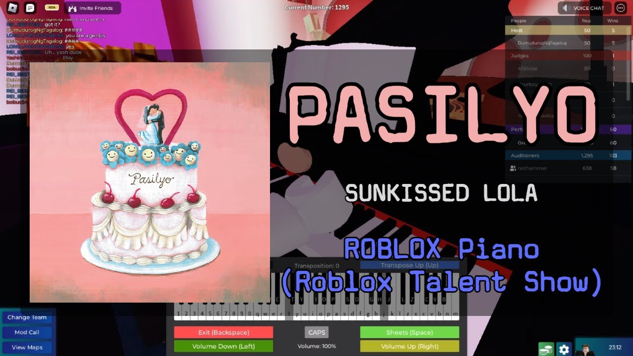 SunKissed Lola Pasilyo Roblox Got Talent ROBLOX Piano Cover YouTube 