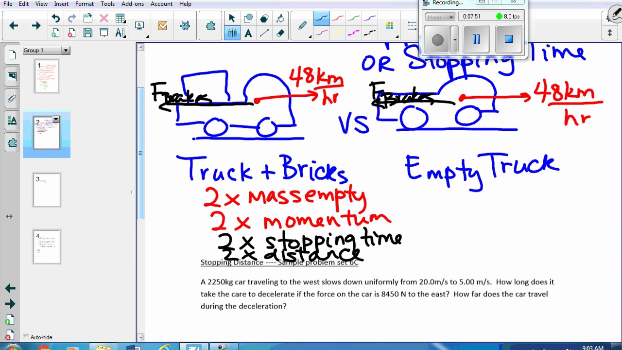 Phun with PhysiKs Impulse Momentum class notes 1 Stopping Distance and more