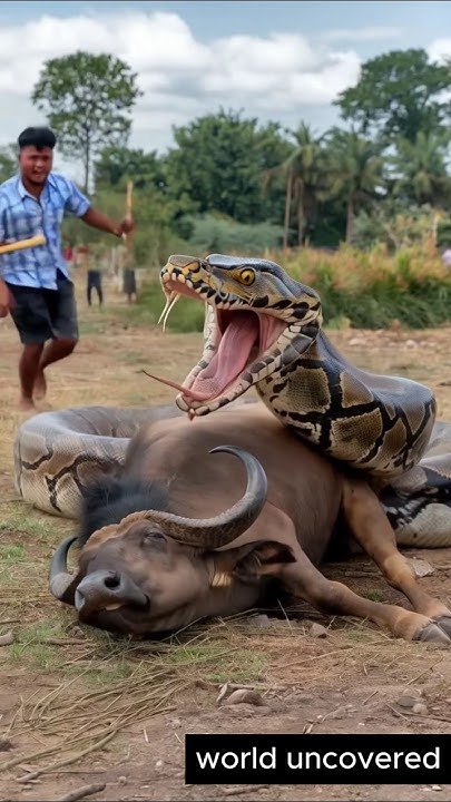 Villagers Rescue Buffalo from Deadly Python Attack #shorts - YouTube