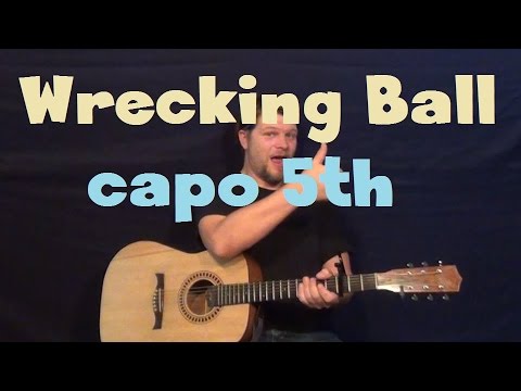 wrecking-ball-(miley-cyrus)-easy-guitar-lesson-capo-5th-strum-chord-how-to-play-tutorial