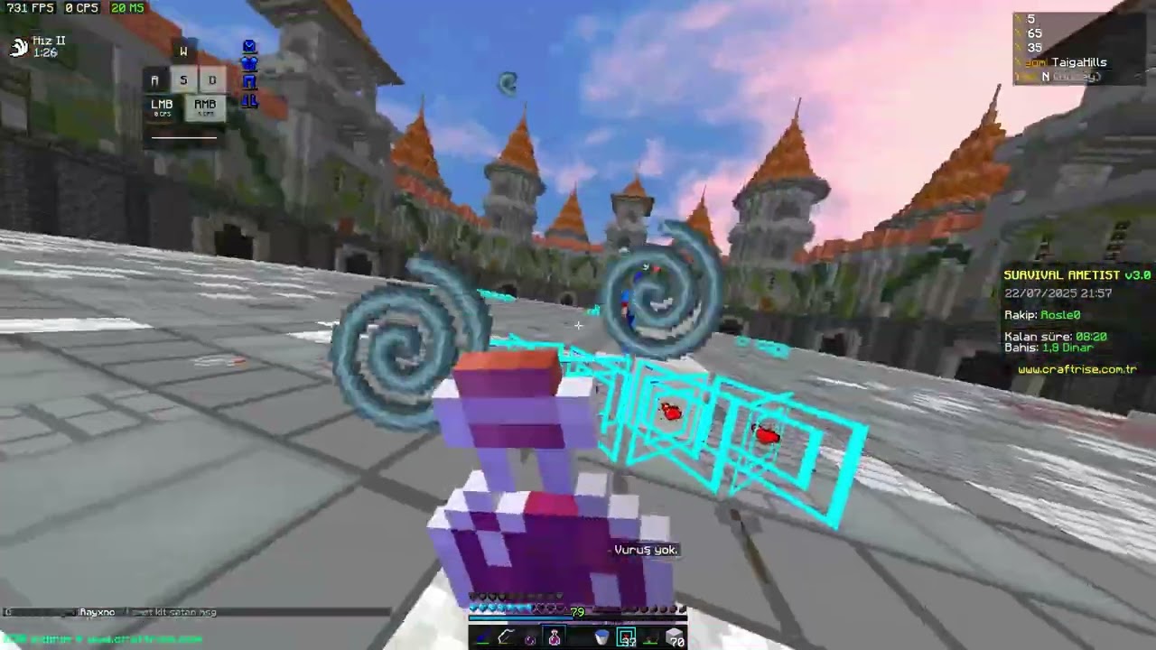 Craftrise Survival Ametist / 2x Buz / 10x Zehir / 22x Kral / 40x Duel pvp / Paralı dueller