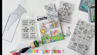 Silly Goose and Over the Rainbow Card with Lawn Fawn