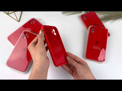 Силіконовий чохол із квадратними бортами на iPhone 11. Case for iPhone 11 Red (14), видео 1