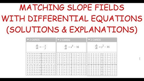 Matching Slope Fields and Differential Equations (Solutions & Explanations)