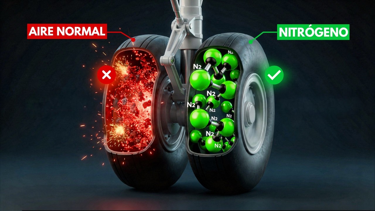 Por Qué las Ruedas de los Aviones NO Usan Aire Normal?