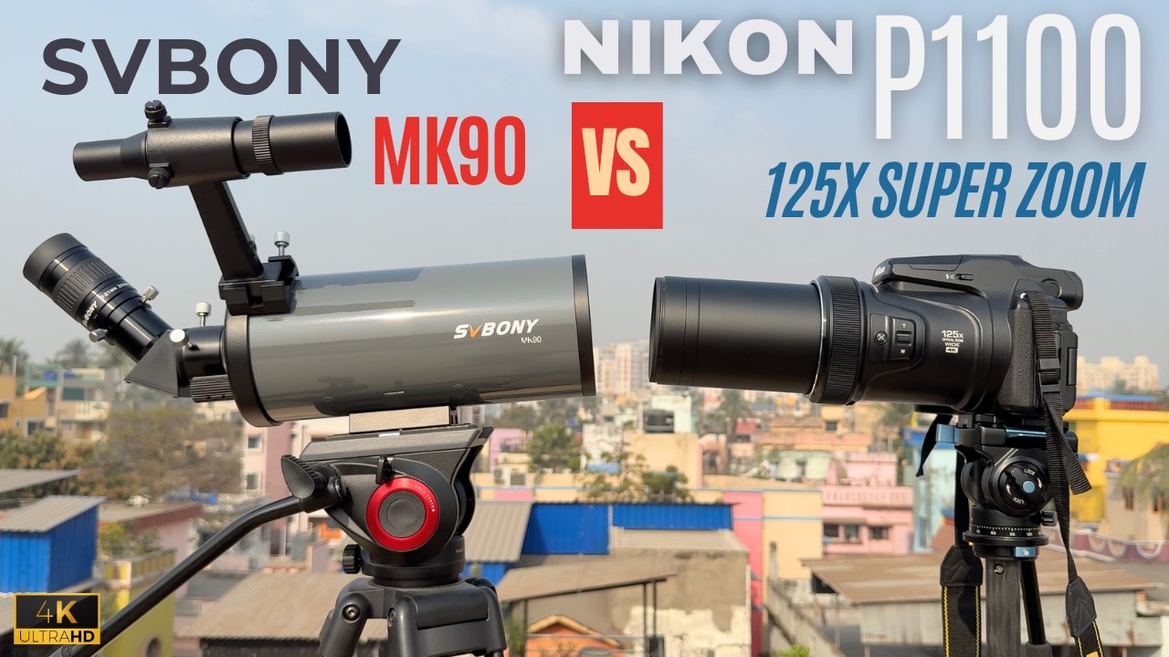 Сравнение самой большой суперзум-камеры NIKON P1100 и телескопа SVBony MK90 | Тест на наблюдении ...