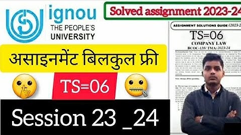 TS=06 solved assignment 23-24// ignou free solved assignment 23-24 kaise download kare #ignou   🤫🤐