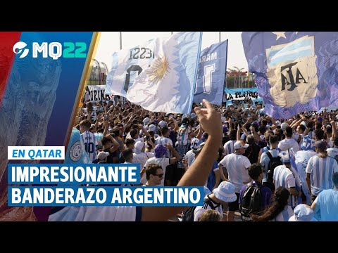 Gran BANDERAZO y CARAVANA de hinchas ARGENTINOS en las calles de QATAR antes del DEBUT en el MUNDIAL