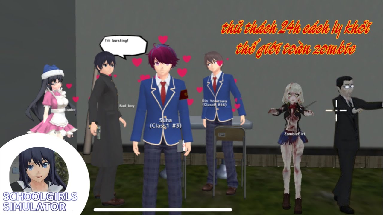 Thử thách 24h cách ly khỏi thế giới toàn Zombie 🧟‍♂️🧟‍♀️ - 🏫 SCHOOL GIRL SIMULATOR 🙆‍♀️