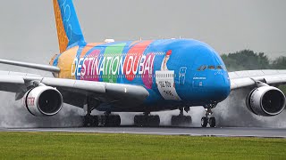 Super Spray Compilation | 8 Minutes of Wet Runway Action at Manchester Airport by Airliners Live 23,019 views 3 weeks ago 8 minutes, 1 second