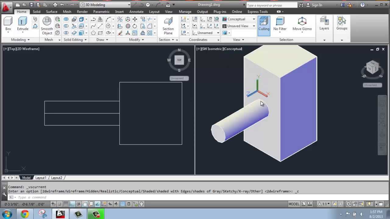 AutoCAD 3D Modeling Basics 17 UCS User Coordinate 