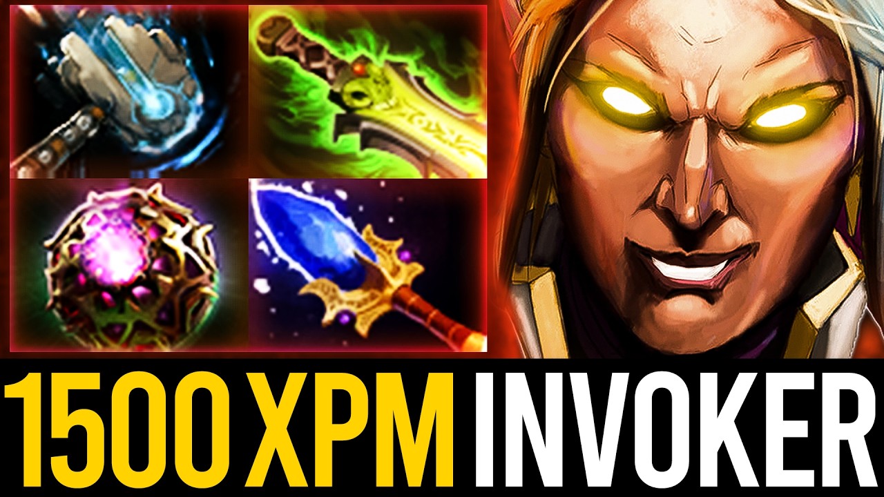 Meteor Hammer + EBlade Build!! Invoker Epic 1500XPM Game vs Sniper Mid | Dota 2 Invoker