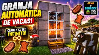 La Granja de Vacas MÁS FÁCIL de MINECRAFT! *CARNE Y CUERO INFINITOS* 🐮🔥