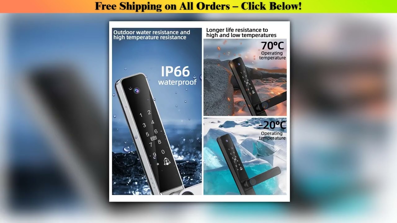 RAYKUBE DQ05 IP66 Waterproof Tuya WiFi Door Lock Aluminum Door Locks With APP Video Call