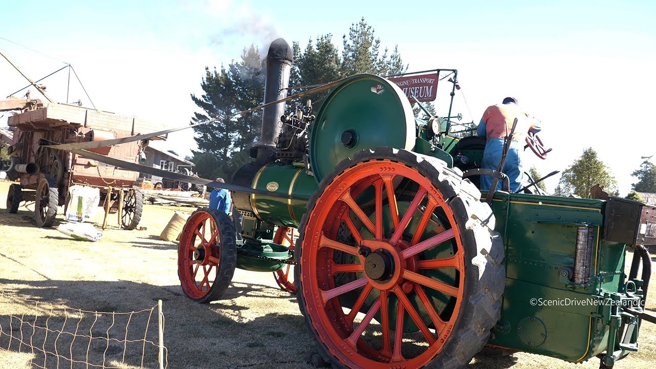 1912 Fowler Traction Engine Running a Threshing Mill at Bushtown