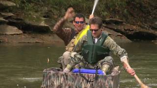 Wooden Flat Bottom boat float trip Skipper Tim Farmer believes the fish never saw him coming. Painted in vivid camouflage and floating quietly as driftwood, the KY ...