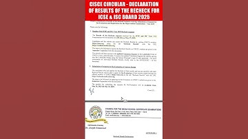ICSE & ISC RECHECK RESULT DATE? | CISCE CIRCULAR 2025