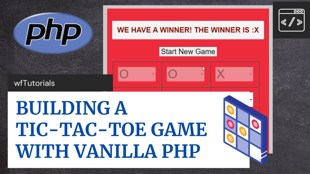 PHP Tutorial: Run Multiple Tic-Tac-Toe Game Instances (no database  required)