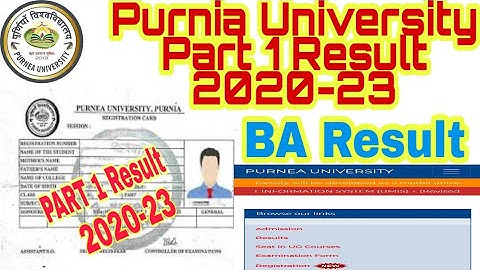 new Update Purnia university Part 1 Result 2020-23 | Part 1 Result kab aayega | Ba Result Download