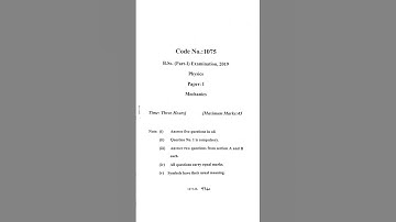 B.Sc Part (1) 2019 PHYSICS (Mechanics) Siddharth University Kapilvastu || M.L.K PG College Balrampur